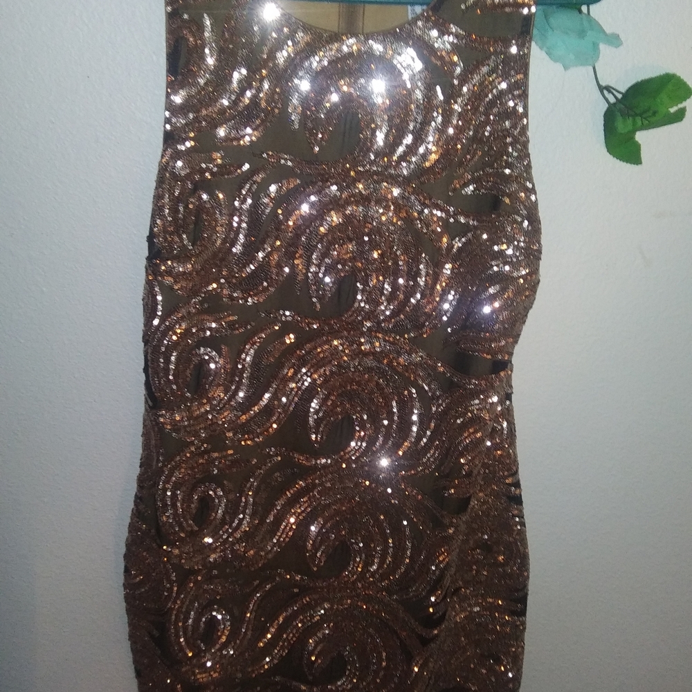 Gold sequin dress